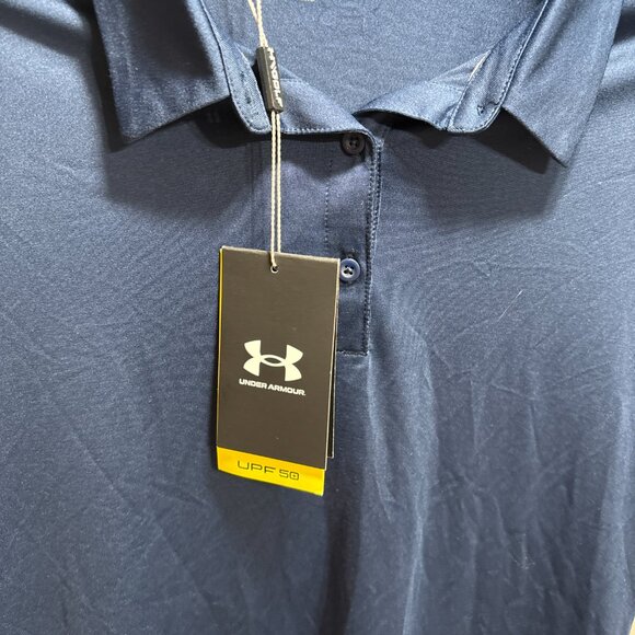 NWT Under Armour Navy Blue Performance Golf Polo – Men’s Small - Picture 5 of 7